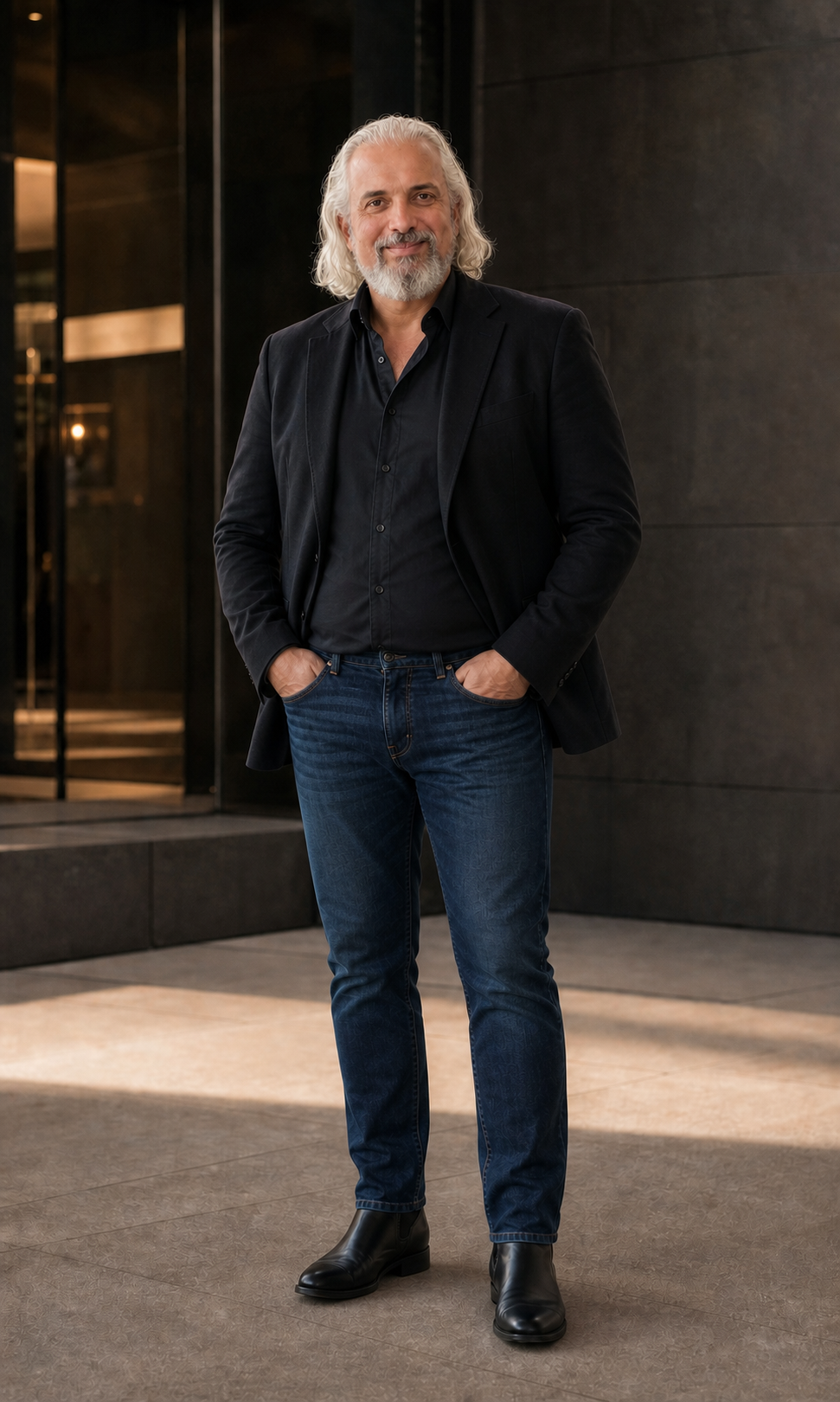 Full-length portrait of Gustavo Dominguez