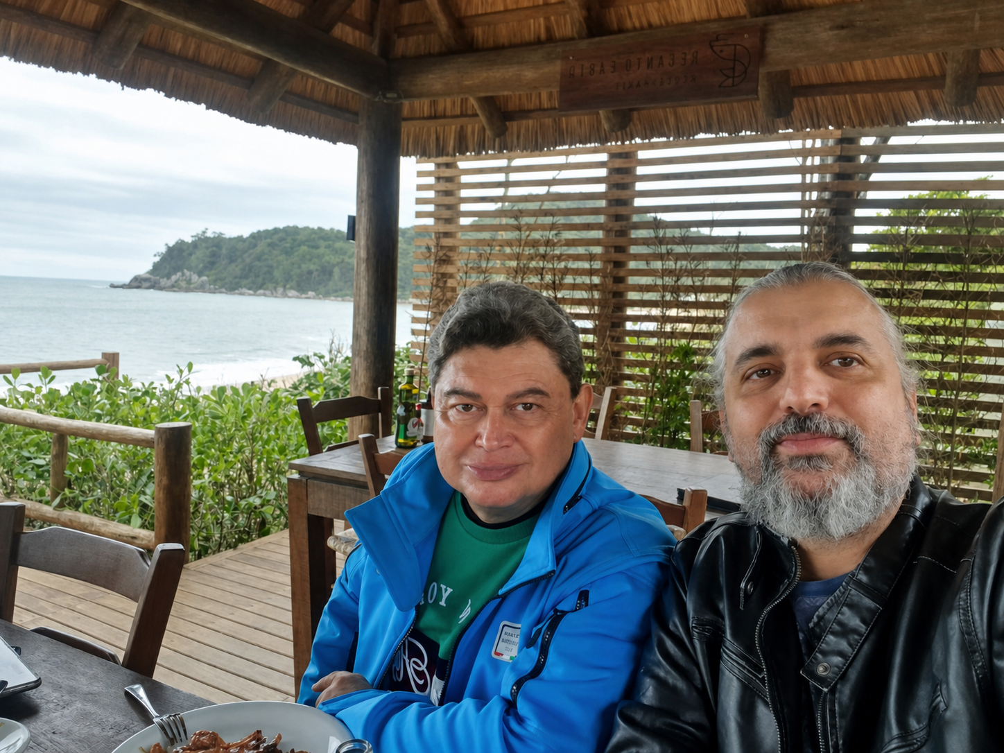Gustavo Dominguez at a gathering overlooking the coast